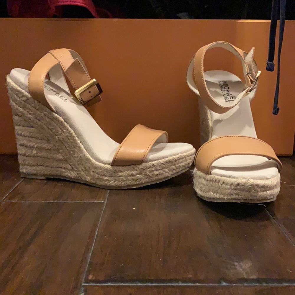 Michael Michael Kors ankle strap wedge size 6